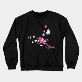 Love birds Cherry Blossom Crewneck Sweatshirt